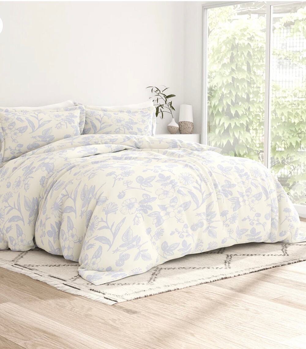 garden pattern 3-piece duvet cover set King /Cal King